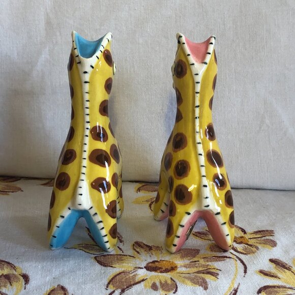 Vintage Napco Stuffed Giraffe Salt And Pepper - Picture 3 of 7